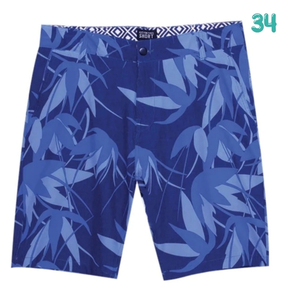 TRUNKS Tropical Swim Multi-Functional Short Leaf Beach Summer Pool Mens 34 - Picture 1 of 8